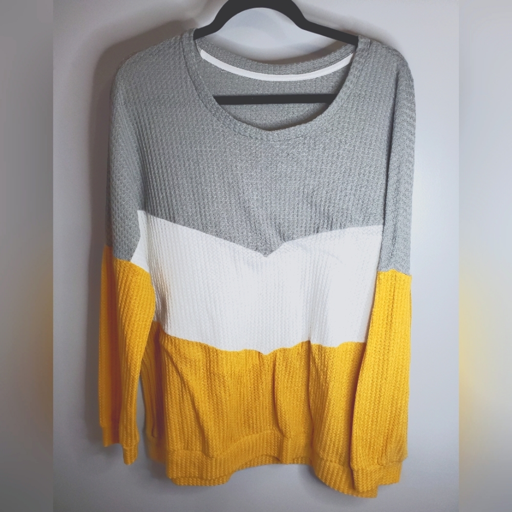 Waffle knit long sleeve